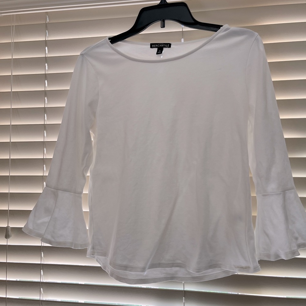 J. Crew small White long bell sleeve tshirt.
